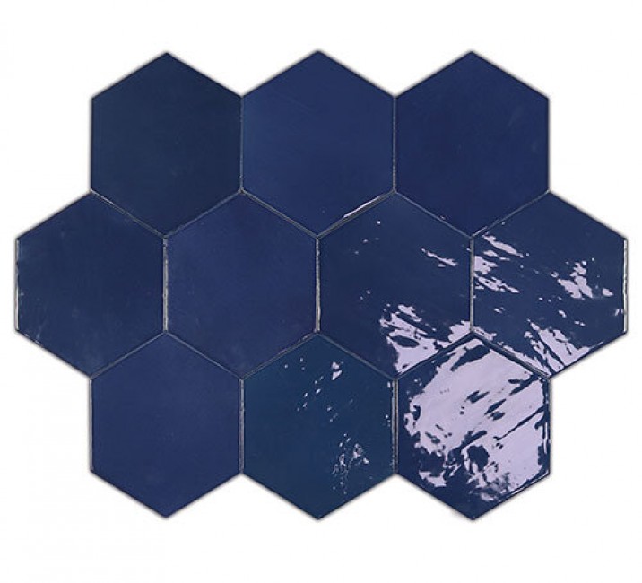 Плитка 12x11 Zellige Hexa Cobalt 122085 глянцевая 11мм Wow Плитка 12x11 Zellige Hexa Cobalt 122085 глянцевая 11мм Wow