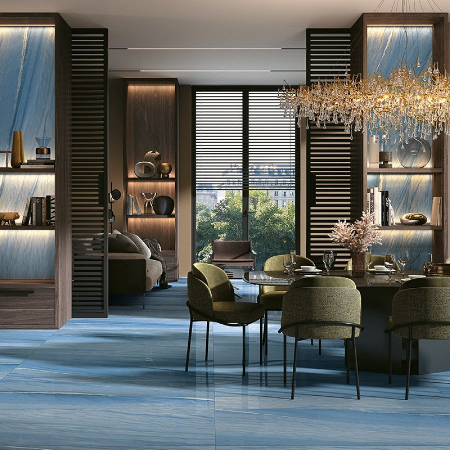 Керамогранит 80x80 Azul Imperiale Lucido Wanderlust глянцевая голубой оникс 9мм Mirage Керамогранит 80x80 Azul Imperiale Lucido Wanderlust глянцевая голубой оникс 9мм Mirage