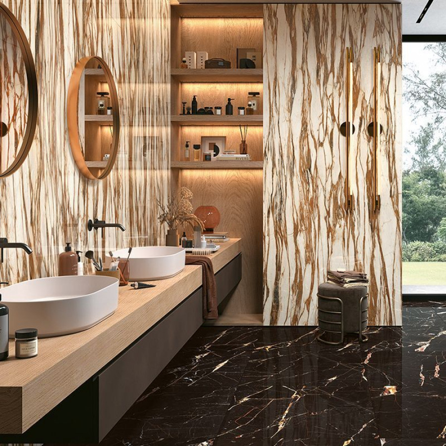 Керамогранит 80x80 Calacatta Copper Lucido Wanderlust глянцевая бежевый мрамор 9мм Mirage Керамогранит 80x80 Calacatta Copper Lucido Wanderlust глянцевая бежевый мрамор 9мм Mirage