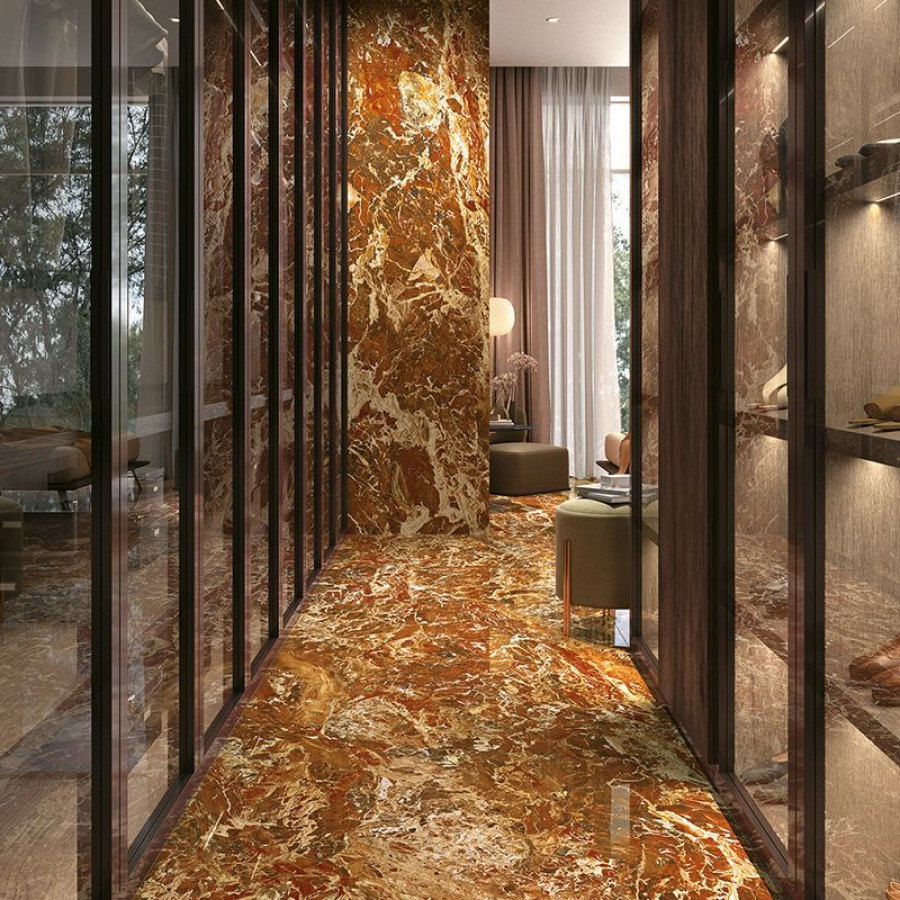 Керамогранит 280x120 Libeccio Antico Lucido Wanderlust глянцевая коричневый мрамор 6мм Mirage Керамогранит 280x120 Libeccio Antico Lucido Wanderlust глянцевая коричневый мрамор 6мм Mirage