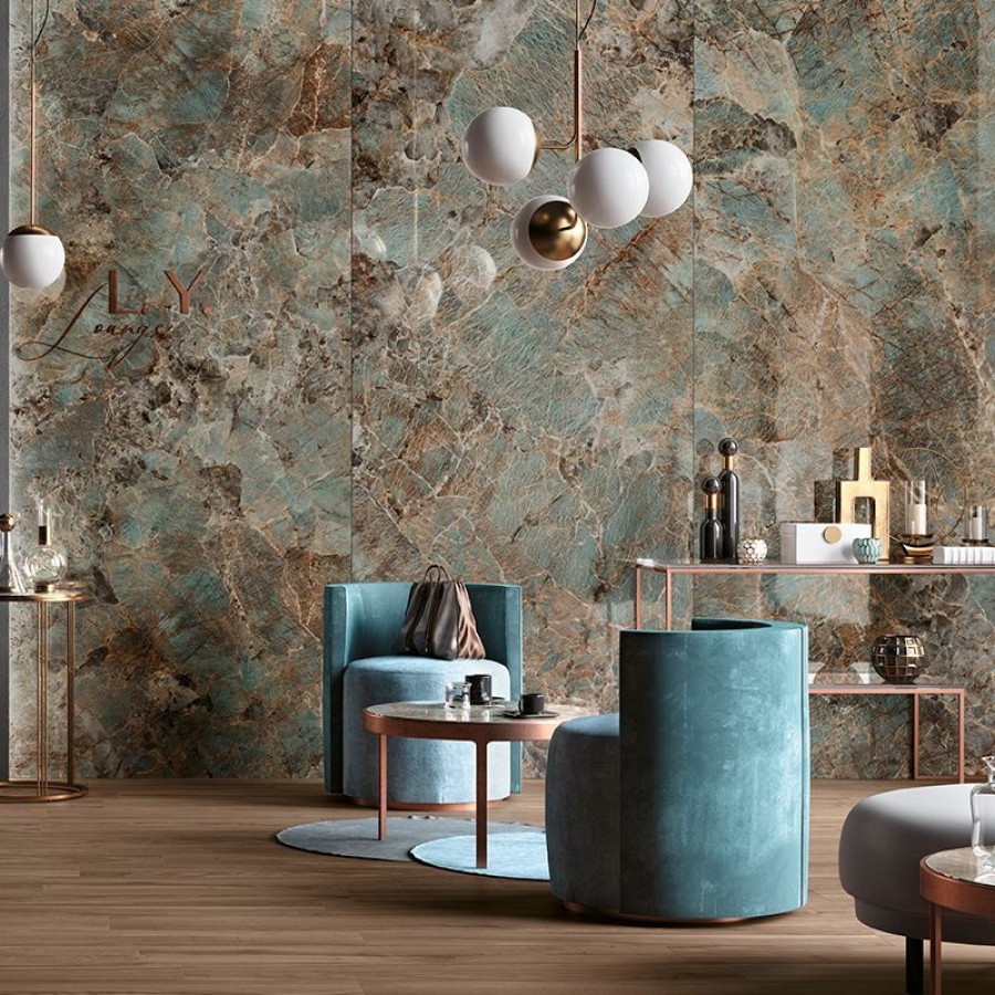 Керамогранит 160x80 Amazzonite Lucido Cosmopolitan глянцевая голубой мрамор 9мм Mirage Керамогранит 160x80 Amazzonite Lucido Cosmopolitan глянцевая голубой мрамор 9мм Mirage