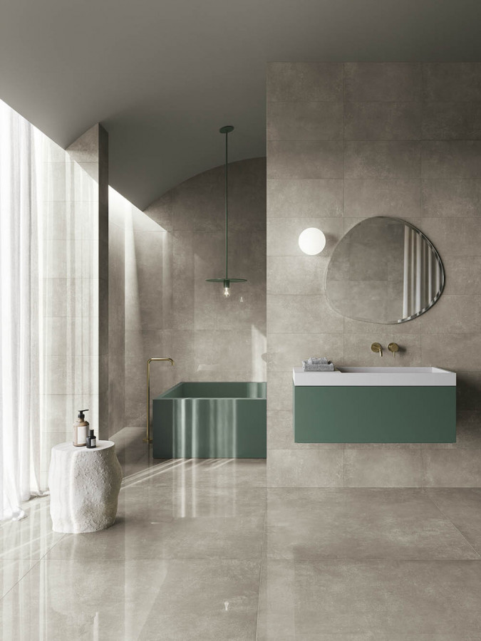 Керамогранит 120x60 Warm Lucido Feel глянцевая серый однотонный 9мм Refin Керамогранит 120x60 Warm Lucido Feel глянцевая серый однотонный 9мм Refin