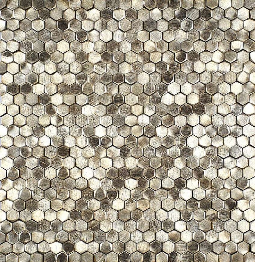 Мозаика Aluminium 3D Hexagon Gold 29.8x30.8 Философия Мозаики Мозаика Aluminium 3D Hexagon Gold 29.8x30.8 Философия Мозаики