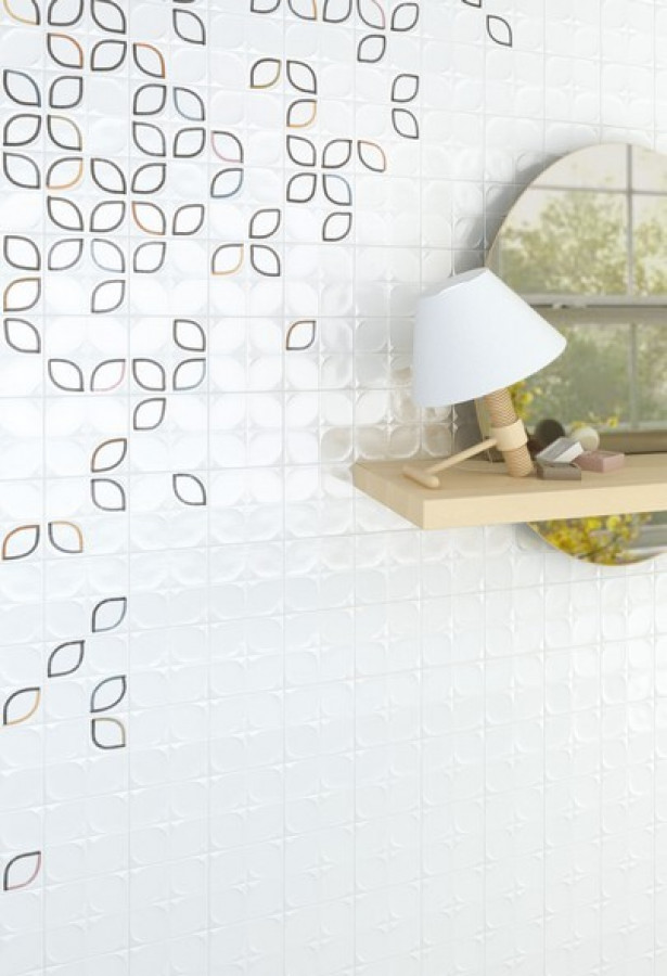 Плитка 15x15 Blanco Sindhi Brillo Etnia глянцевая, рельефная белый однотонный Vives Плитка 15x15 Blanco Sindhi Brillo Etnia глянцевая, рельефная белый однотонный Vives