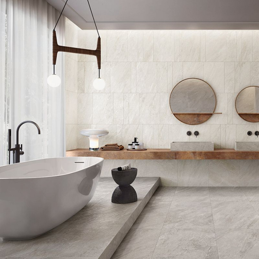 Керамогранит 120x60 Quarzite Essence матовая, противоскользящая, рельефная серый камень 9мм Caesar Керамогранит 120x60 Quarzite Essence матовая, противоскользящая, рельефная серый камень 9мм Caesar