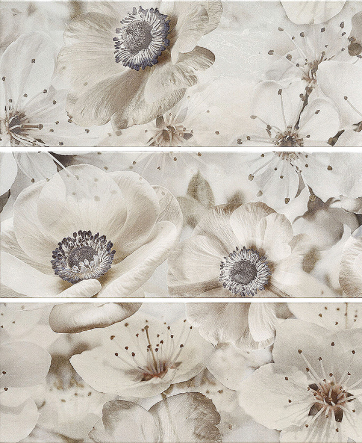 Плитка 71x58 Панно Decor Almond Ice из 3 шт. серый Bonaparte Плитка 71x58 Панно Decor Almond Ice из 3 шт. серый Bonaparte