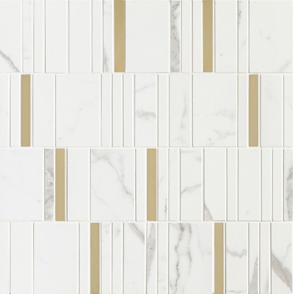 Мозаика 40x40 Allmarble Wall Statuario Mosaico Barcode Lux глянцевая белый 6мм Marazzi Мозаика 40x40 Allmarble Wall Statuario Mosaico Barcode Lux глянцевая белый 6мм Marazzi