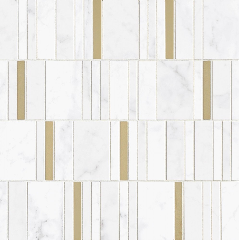 Мозаика 40x40 Allmarble Wall Altissimo Mosaico Barcode Lux глянцевая белый 6мм Marazzi Мозаика 40x40 Allmarble Wall Altissimo Mosaico Barcode Lux глянцевая белый 6мм Marazzi