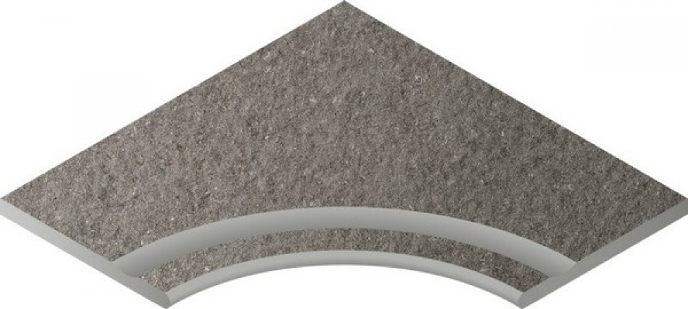 Керамогранит 60x60 Бортик Дискавер Фумэ с выемкой угл.закругленный Х2 структурированная серый 20мм Италон Керамогранит 60x60 Бортик Дискавер Фумэ с выемкой угл.закругленный Х2 структурированная серый 20мм Италон