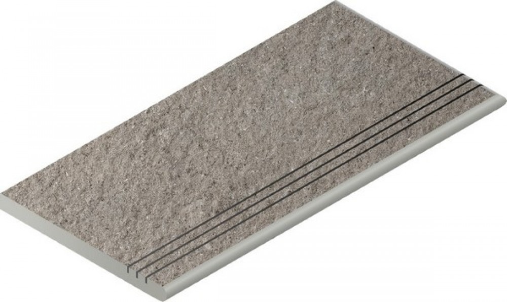 Ступень 60x30 Дискавер Грэй закругленная грип пр. Х2 структурированная серый 20мм Италон Ступень 60x30 Дискавер Грэй закругленная грип пр. Х2 структурированная серый 20мм Италон