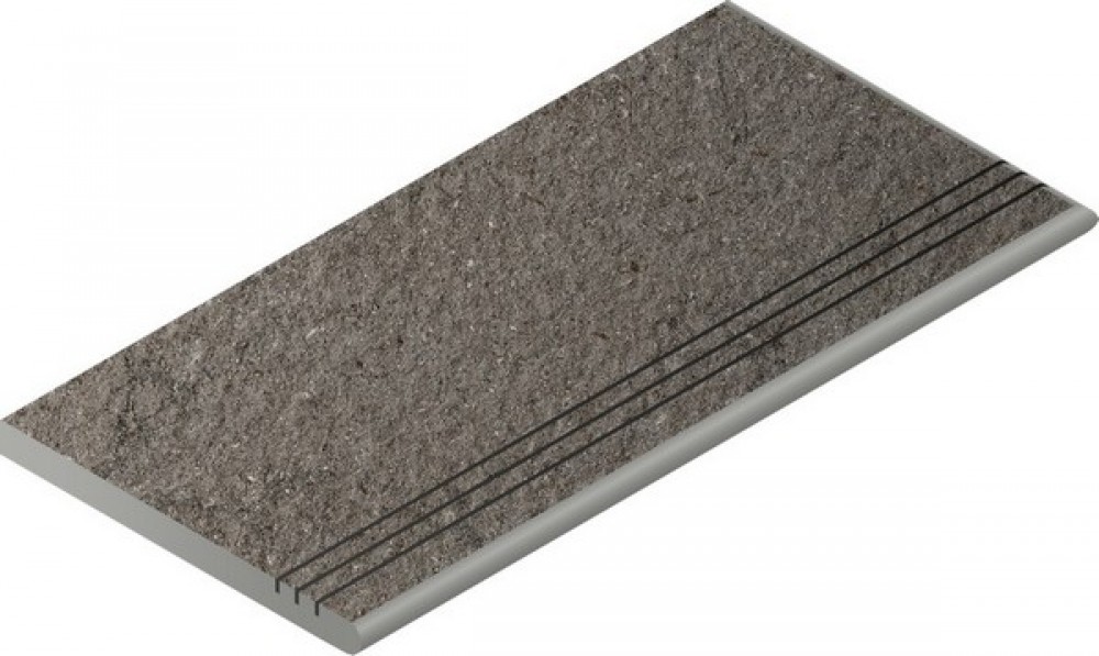 Ступень 60x30 Дискавер Фумэ закругленная грип пр. Х2 структурированная серый 20мм Италон Ступень 60x30 Дискавер Фумэ закругленная грип пр. Х2 структурированная серый 20мм Италон