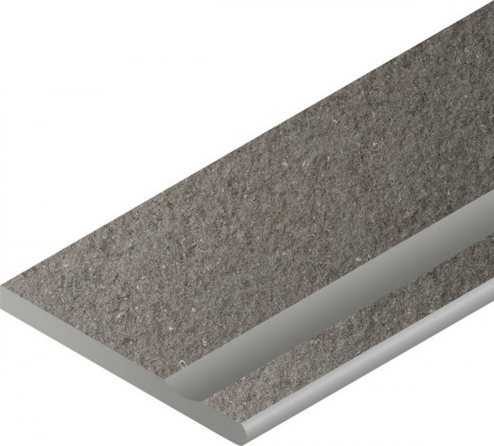 Керамогранит 60x30 Бортик Дискавер Фумэ с выемкой закругленный правый Х2 структурированная серый 20мм Италон Керамогранит 60x30 Бортик Дискавер Фумэ с выемкой закругленный правый Х2 структурированная серый 20мм Италон