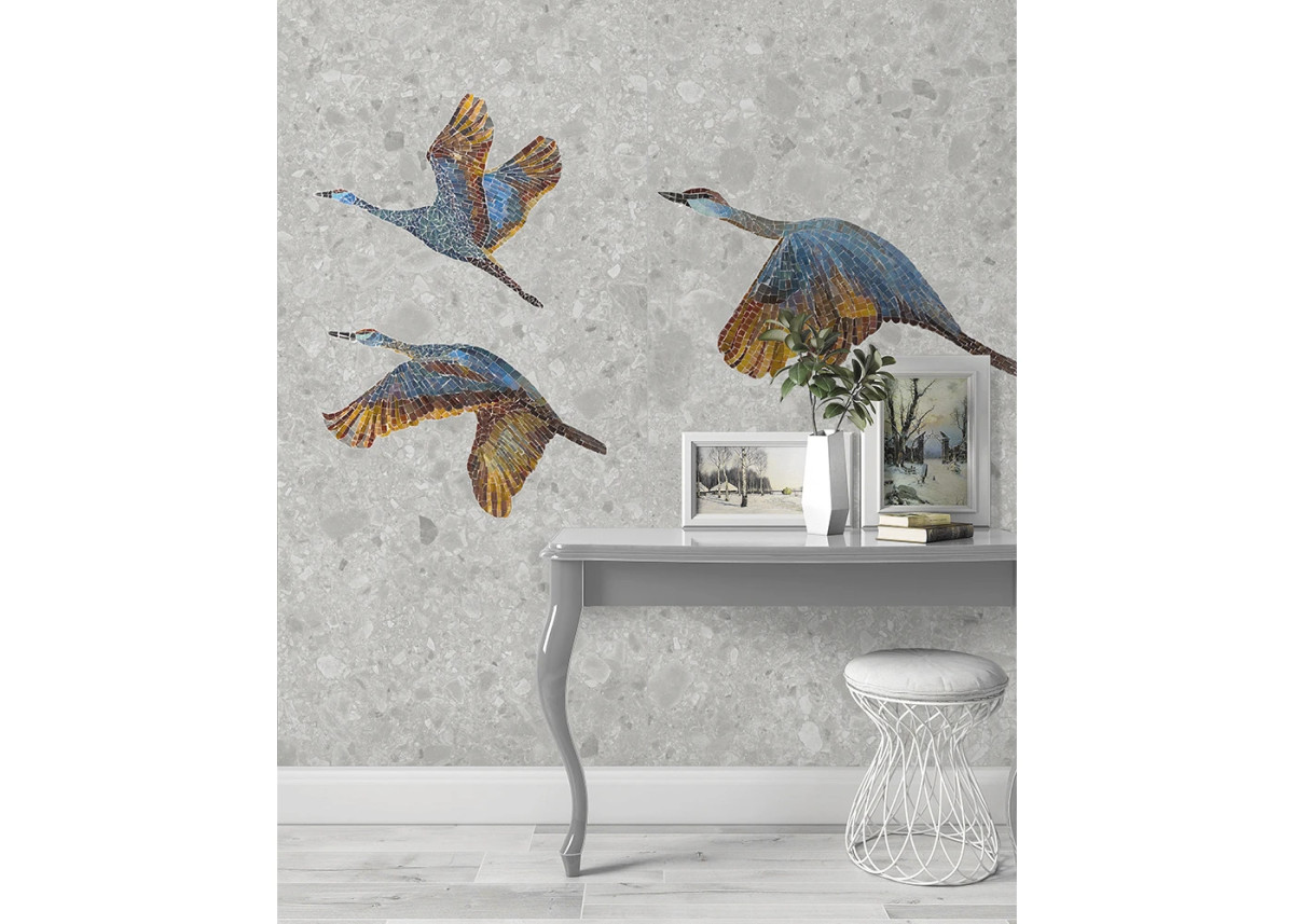 Инкрустация 240x240 Перелетные Птицы голубой Art Natura Инкрустация 240x240 Перелетные Птицы голубой Art Natura