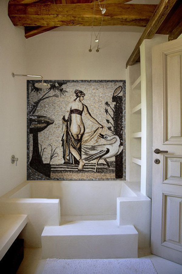 Панно 150x150 Леда И Лебедь бежевый Art Natura Панно 150x150 Леда И Лебедь бежевый Art Natura