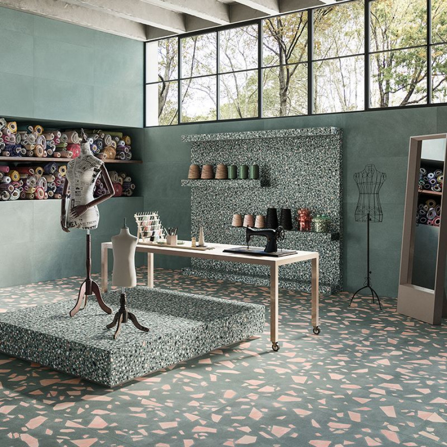 Керамогранит 60x60 Green Minimal Medley матовая, неполированная зеленый камень 9.5мм Ergon Керамогранит 60x60 Green Minimal Medley матовая, неполированная зеленый камень 9.5мм Ergon