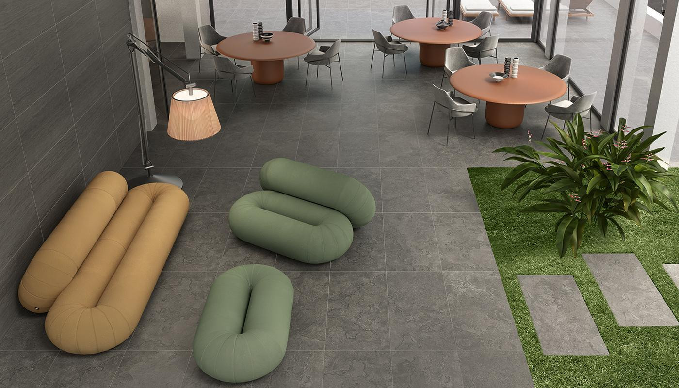 Керамогранит 120x60 Decoro Lines Anthracite Nat Portland Stone рельефная, структурированная серый камень 9мм Ergon Керамогранит 120x60 Decoro Lines Anthracite Nat Portland Stone рельефная, структурированная серый камень 9мм Ergon