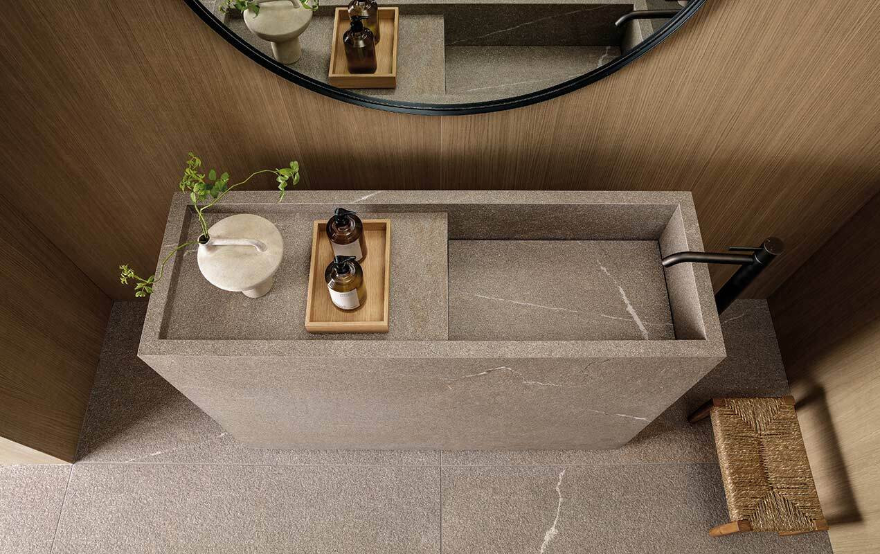 Керамогранит 120x120 Stone Flamed Rt Piasentina матовая серый камень 9мм Kronos Керамогранит 120x120 Stone Flamed Rt Piasentina матовая серый камень 9мм Kronos