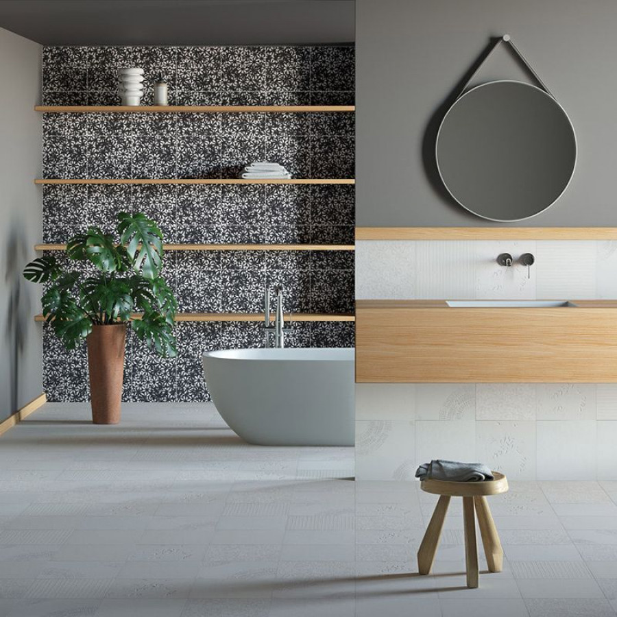 Керамогранит 30x30 Juta White Chymia матовая серый орнамент Mutina Керамогранит 30x30 Juta White Chymia матовая серый орнамент Mutina