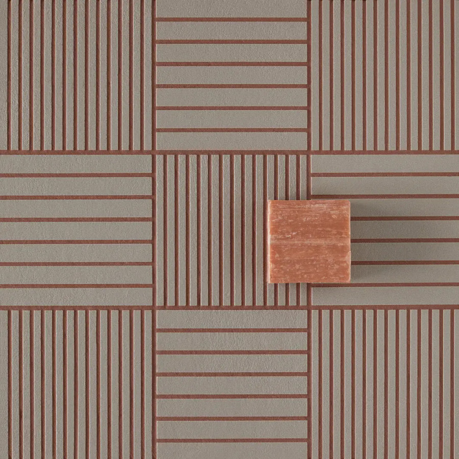 Керамогранит 12x12 Thin Grey Fringe матовая белый в полоску Mutina Керамогранит 12x12 Thin Grey Fringe матовая белый в полоску Mutina