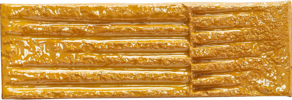 Плитка 23x8 Quadra Ocra Chamotte глянцевая, рельефная желтый камень Mutina Плитка 23x8 Quadra Ocra Chamotte глянцевая, рельефная желтый камень Mutina