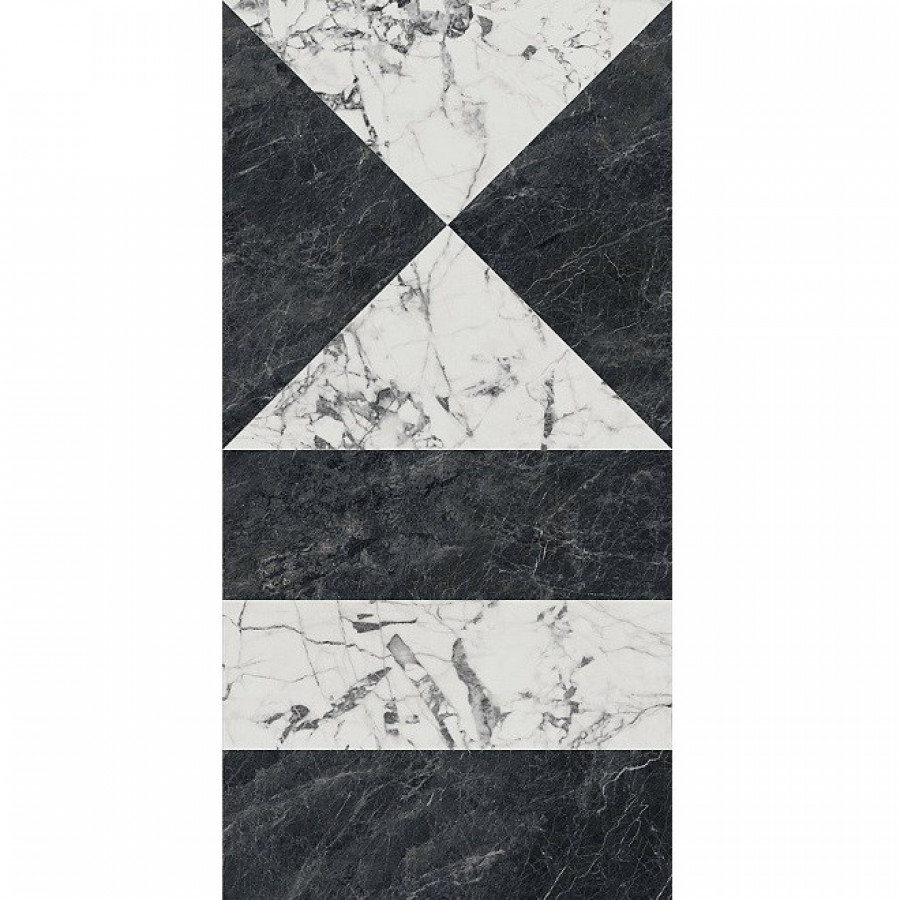 Керамогранит 120x60 9мм SG565422R Бьянко Неро белый чёрный лаппатированный обрезной лаппатированная полированная Kerama Marazzi Керамогранит 120x60 9мм SG565422R Бьянко Неро белый чёрный лаппатированный обрезной лаппатированная полированная Kerama Marazzi