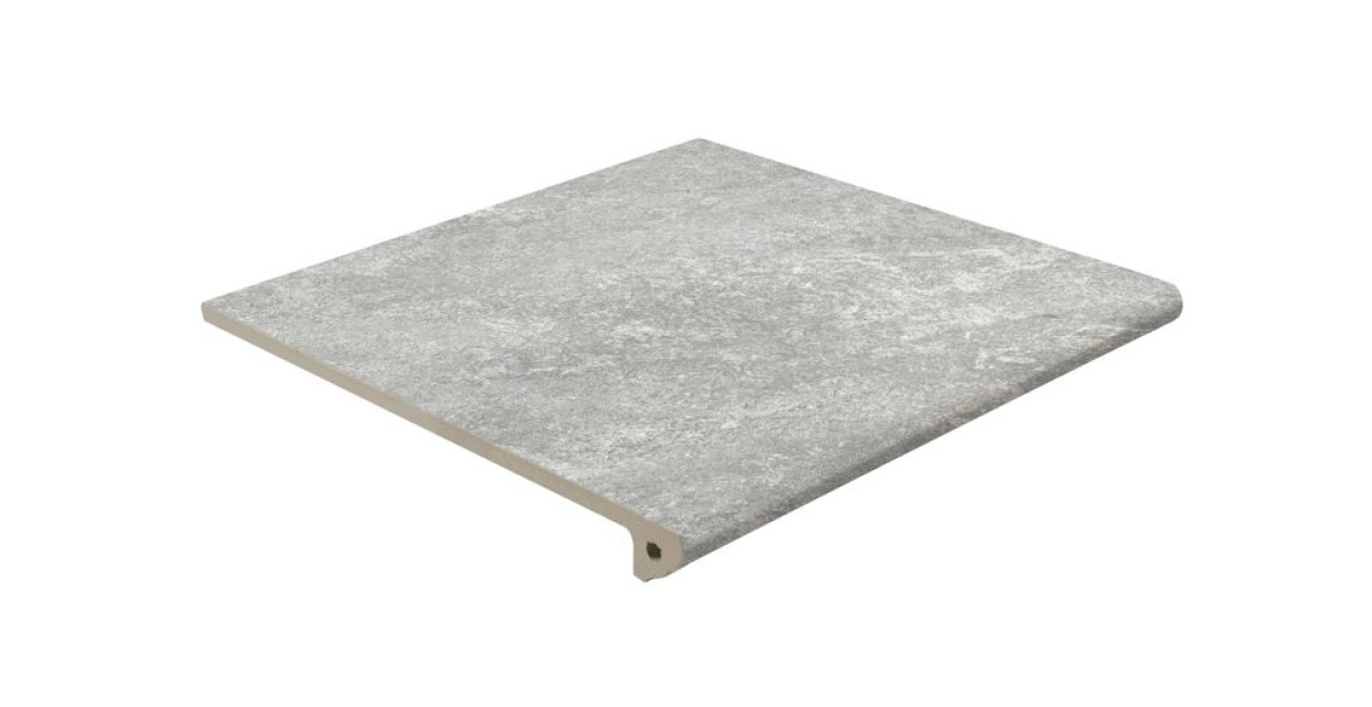 Ступень клинкер 33x33 12мм Petra Gris 358 Флорентийская Peldano Fiorentino R12 противоскользящая серый Exagres Ступень клинкер 33x33 12мм Petra Gris 358 Флорентийская Peldano Fiorentino R12 противоскользящая серый Exagres