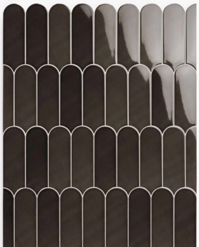 Плитка 20x7 9мм Fan Mix Black глянцевая Natucer Плитка 20x7 9мм Fan Mix Black глянцевая Natucer
